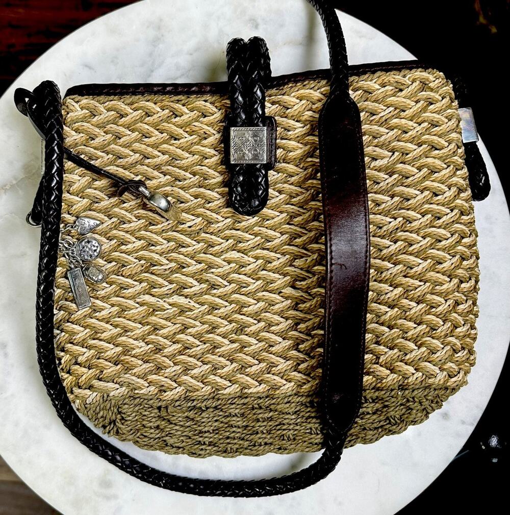 Brighton Jadie Jute weave tri-color hobo bag shoulder cross body